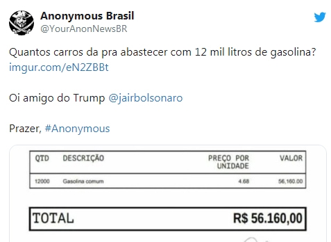 "Quantos carros da pra abastecer com 12 mil litros de gasolina?"